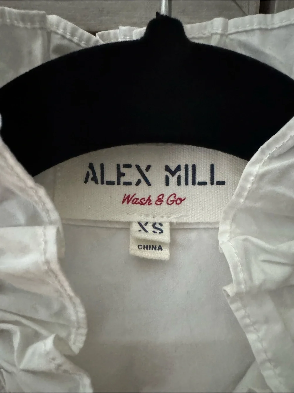Alex Mill White Ruffle Collar Shirt - Picture 2 of 3